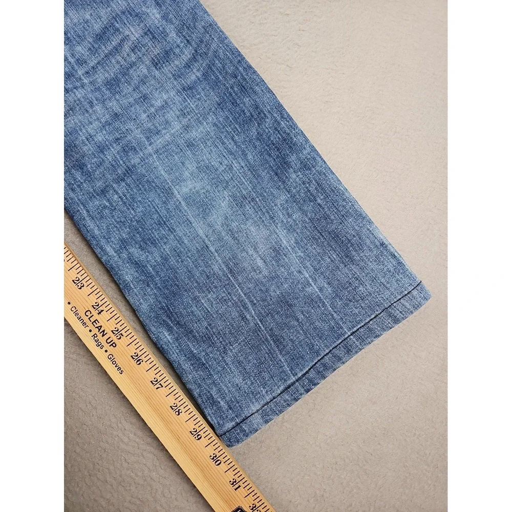 True Religion Ricky Relaxed Straight Jeans Blue Denim Cotton Men's Size 36x30